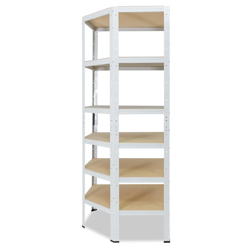 shelfplaza HOME Eckregal 200x70x45 cm weiß mit 6 Böden