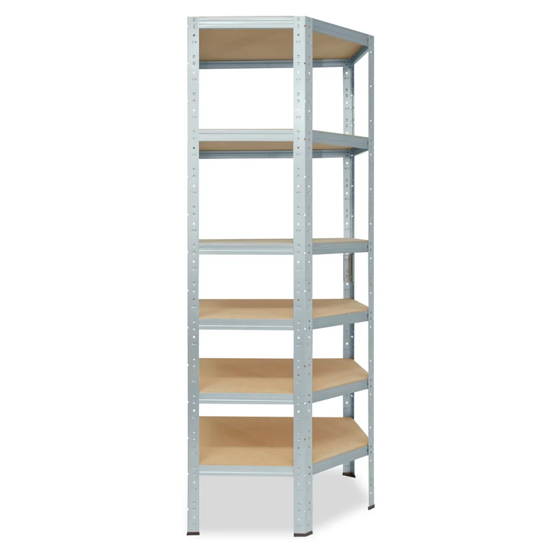shelfplaza HOME Eckregal 180x90x60 cm verzinkt mit 6 Böden