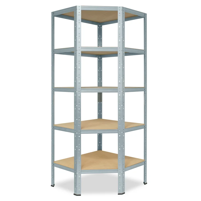 shelfplaza HOME Eckregal 200x70x45 cm verzinkt mit 5 Böden