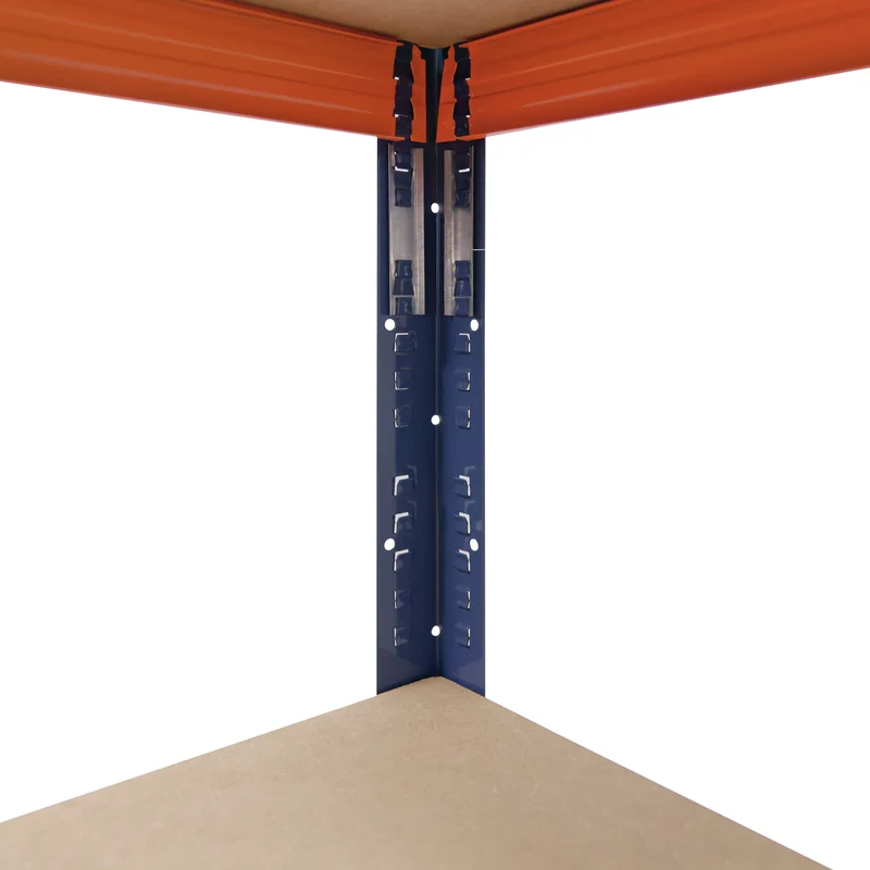 shelfplaza PRO Schwerlastregal 230x100x60 cm blau-orange mit 5 Böden
