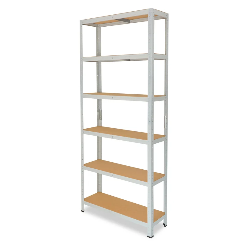 shelfplaza OFFICE Schwerlastregal 200x75x30 cm lichtgrau mit 6 Böden