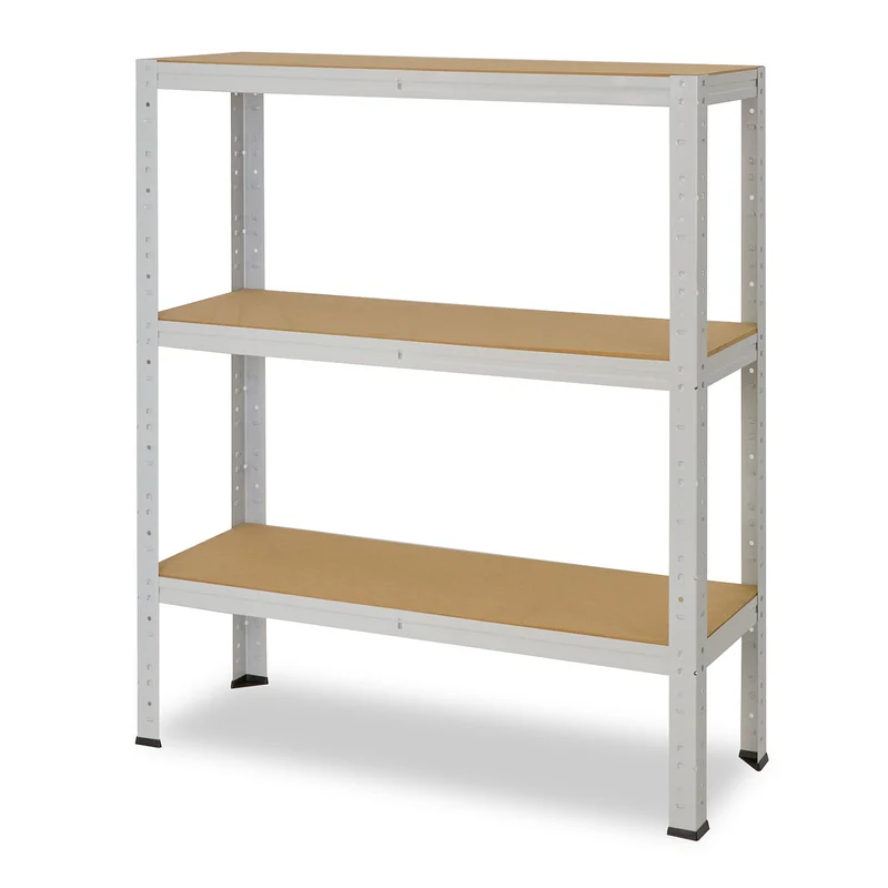 shelfplaza OFFICE Schwerlastregal 100x80x30 cm lichtgrau mit 3 Böden