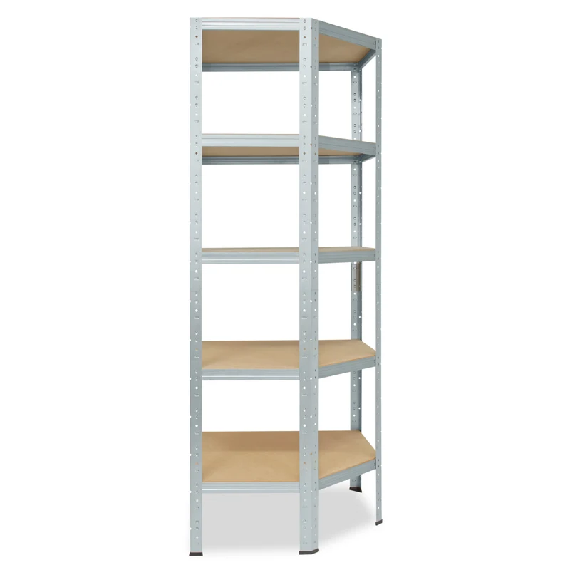 shelfplaza HOME Eckregal 180x70x45 cm verzinkt mit 5 Böden