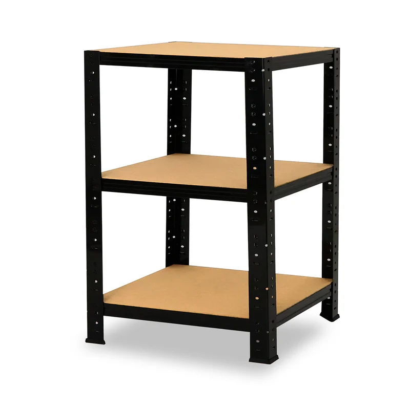 shelfplaza BLACK Schwerlastregal 90x50x50 cm schwarz mit 3 Böden