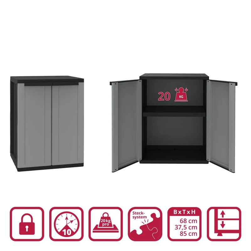 Set: Universalschrank "Joker" mit 3 Böden + Beistellschrank "Joker" mit 1 Boden