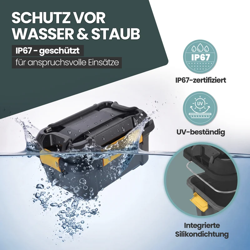 Wasserdichte Aufbewahrungsbox 'Bunker' 12 Liter mit Deckel - IP67 (Set wählbar)