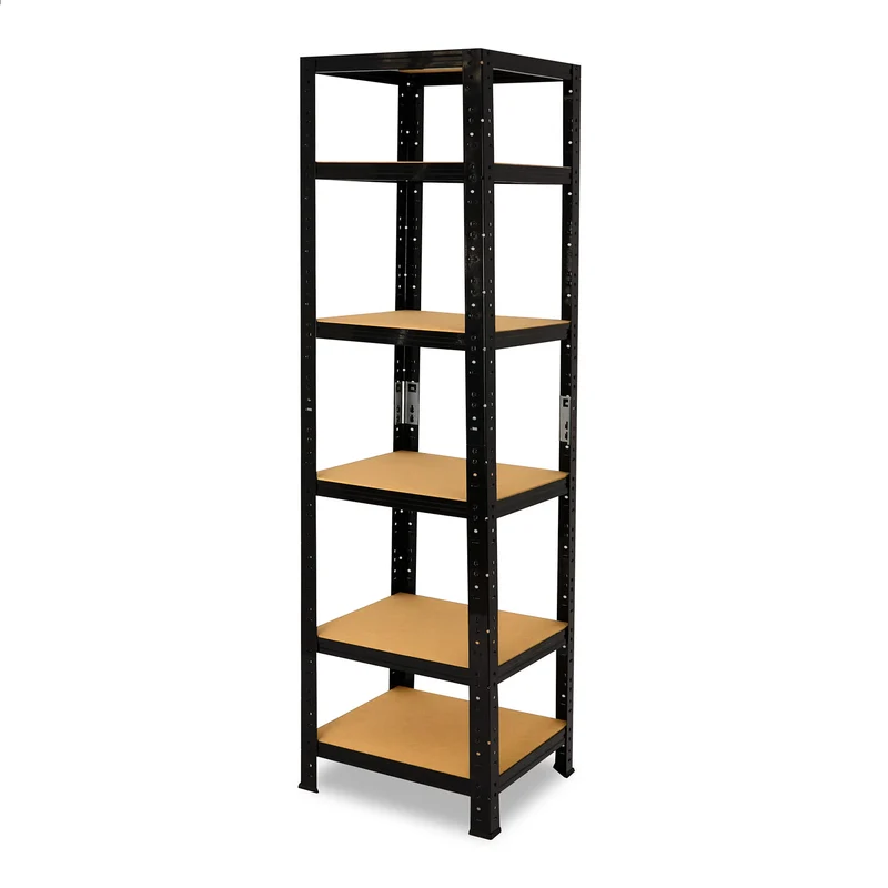 shelfplaza BLACK Schwerlastregal 180x30x30 cm schwarz mit 6 Böden