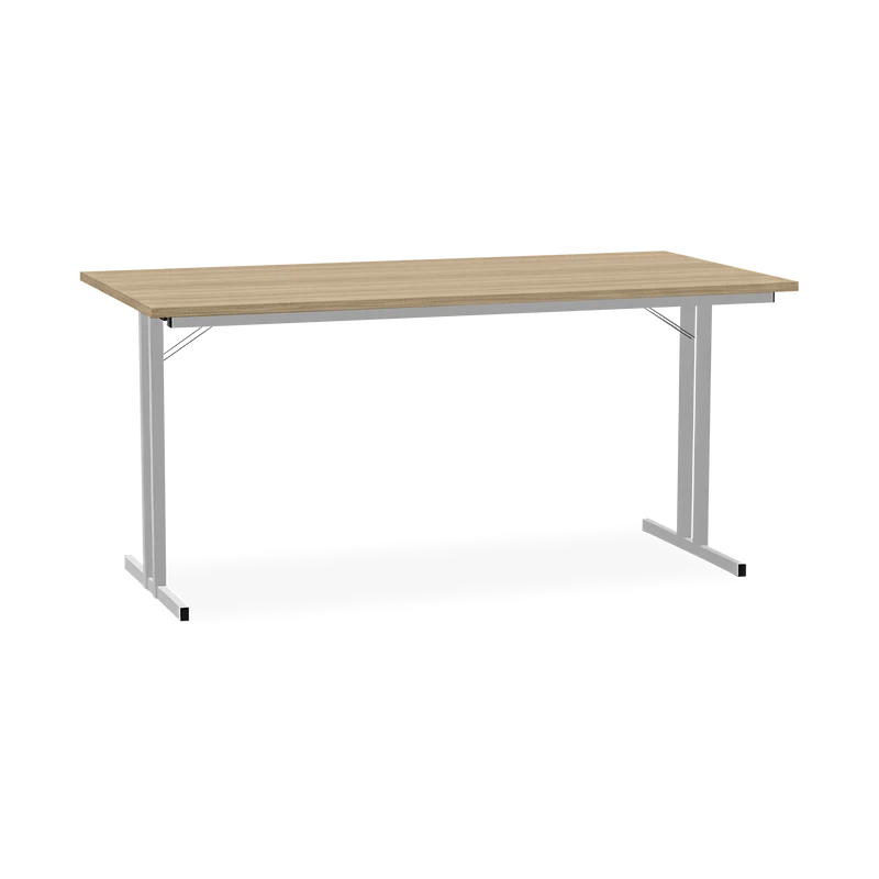Klapptisch mit T-Fuß – Gestell in Weißaluminium