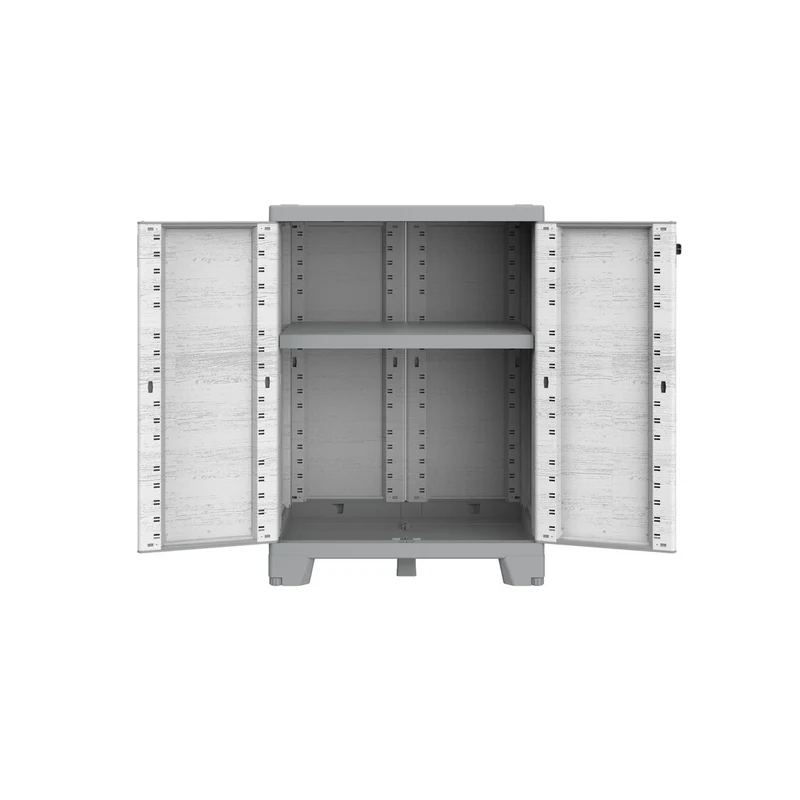 XL Beistellschrank mit 1 Boden 'Sequoia' in Holz Optik in Grau
