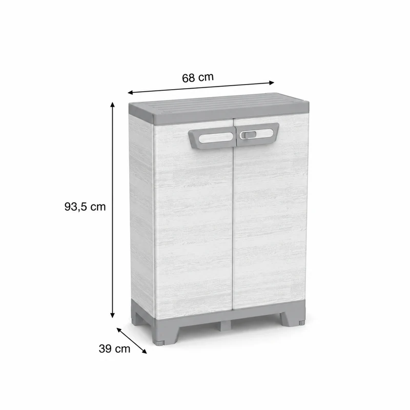XL Beistellschrank mit 1 Boden 'Sequoia' in Holz Optik in Grau