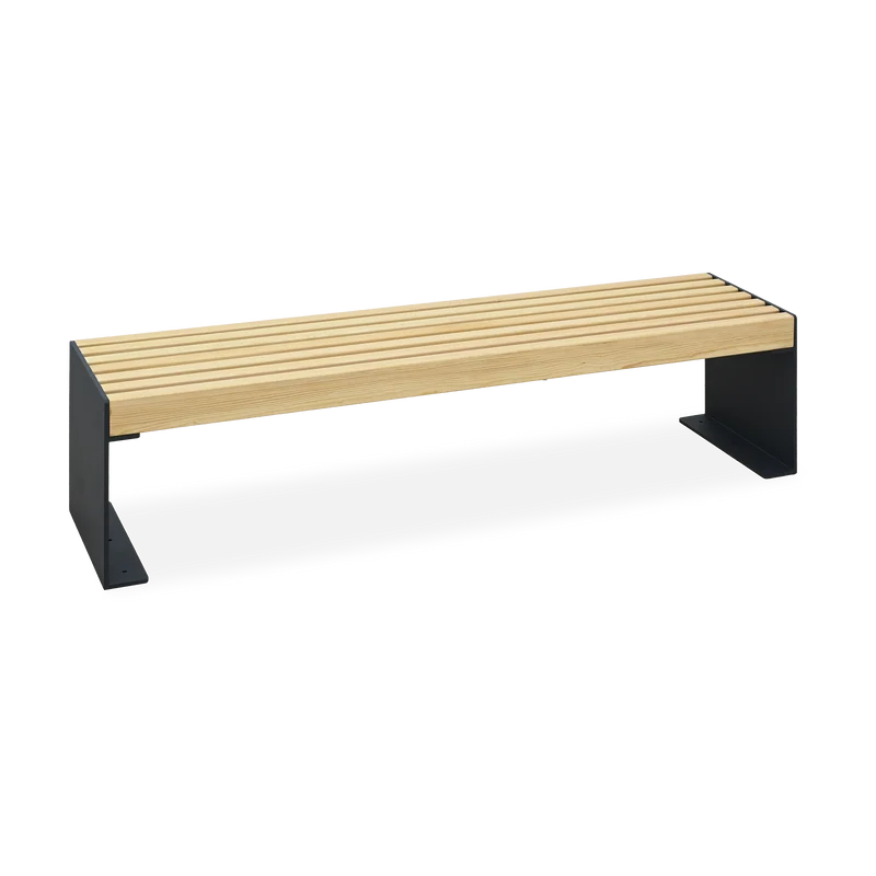 Outdoor-Sitzbank 1.800 mm breit – Holz | Anthrazitgrau
