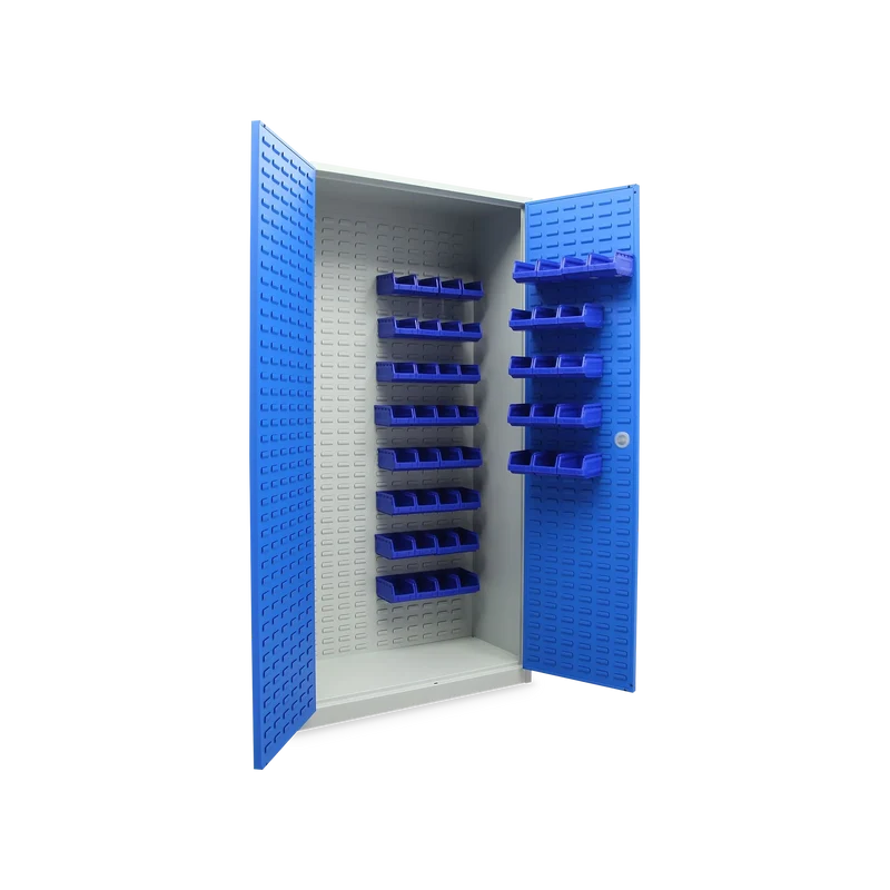 Werkstattschrank mit Lochwand für Kleinteil-Boxen