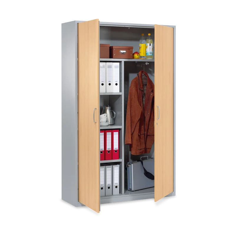 Aktenschrank Stahl & Holz – Fachböden oder Garderobe