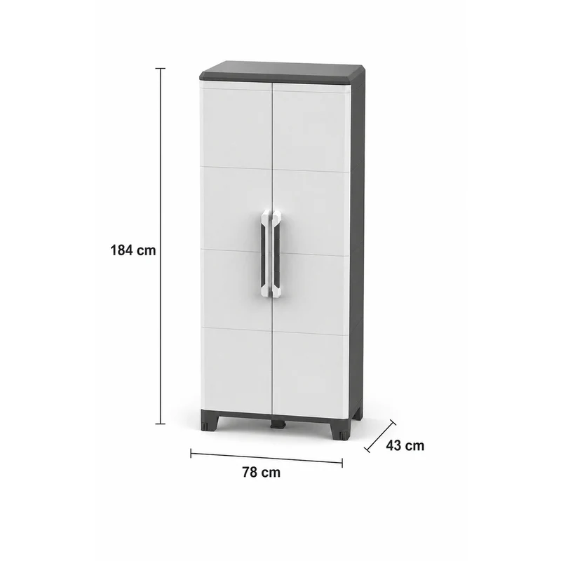 XL Kunststoffschrank 'Transforming' IP43 in Schwarz/Grau - Größe XL
