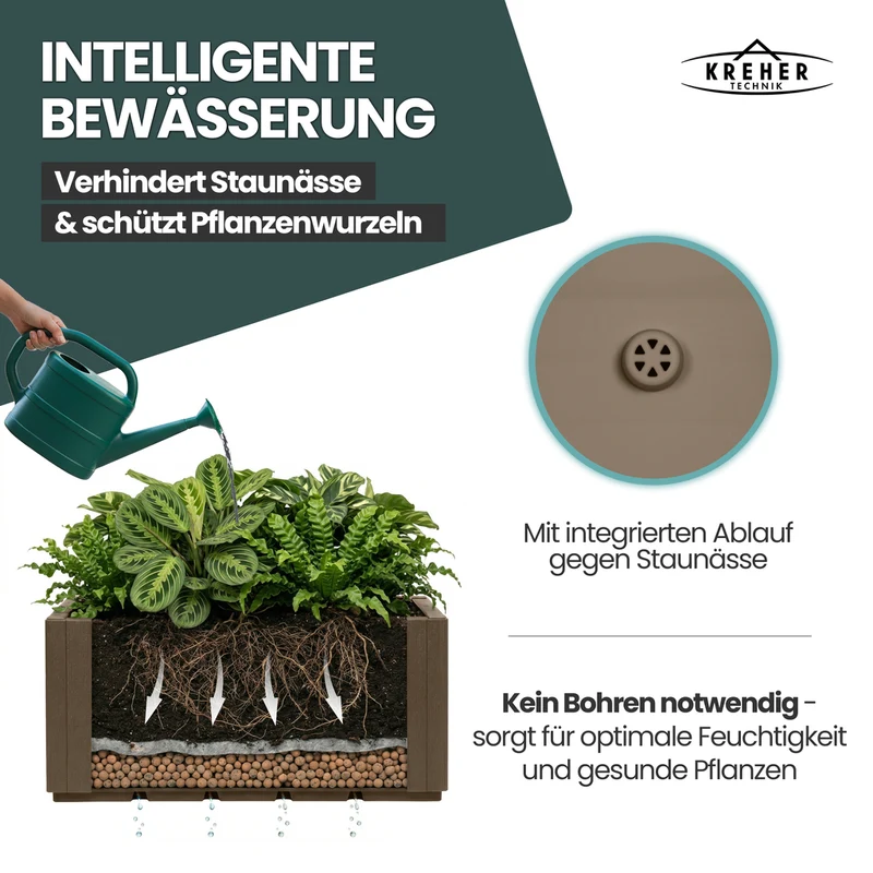 XL Pflanzkasten "Ethica" in Struktur Optik breite Version (Taupé)