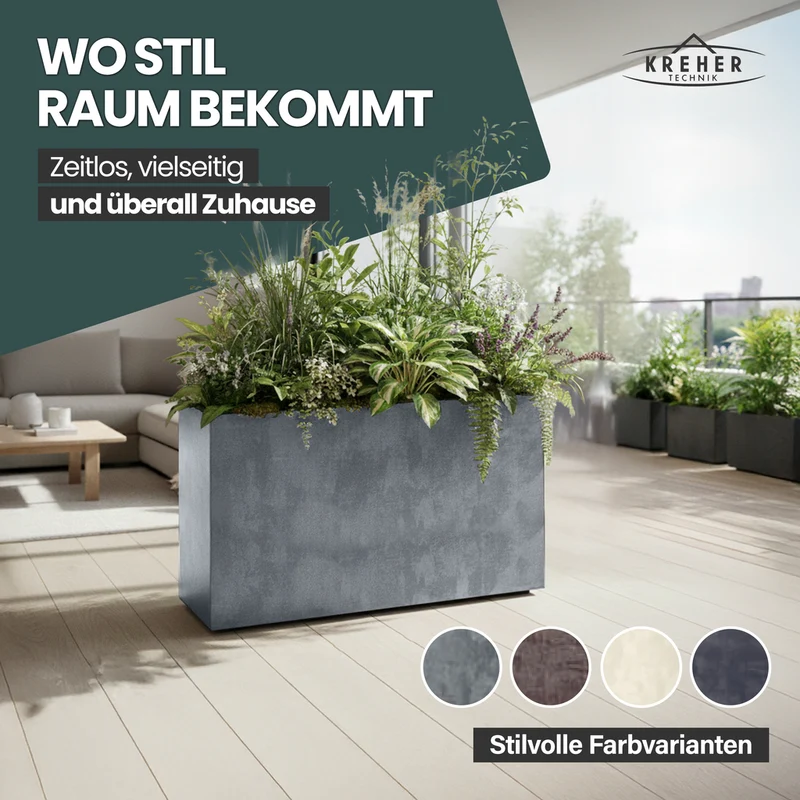 XXL Sichtschutz Pflanzkasten 'Millennium Fence' in Grau (3 Stück)