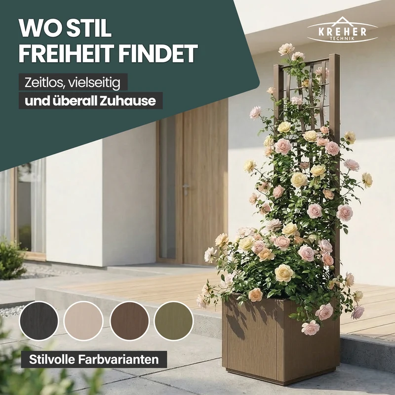 XL SPALIER 'Ethica' - 36 x 36 x 140 cm - in Struktur Optik - schmale Version - in Taupé