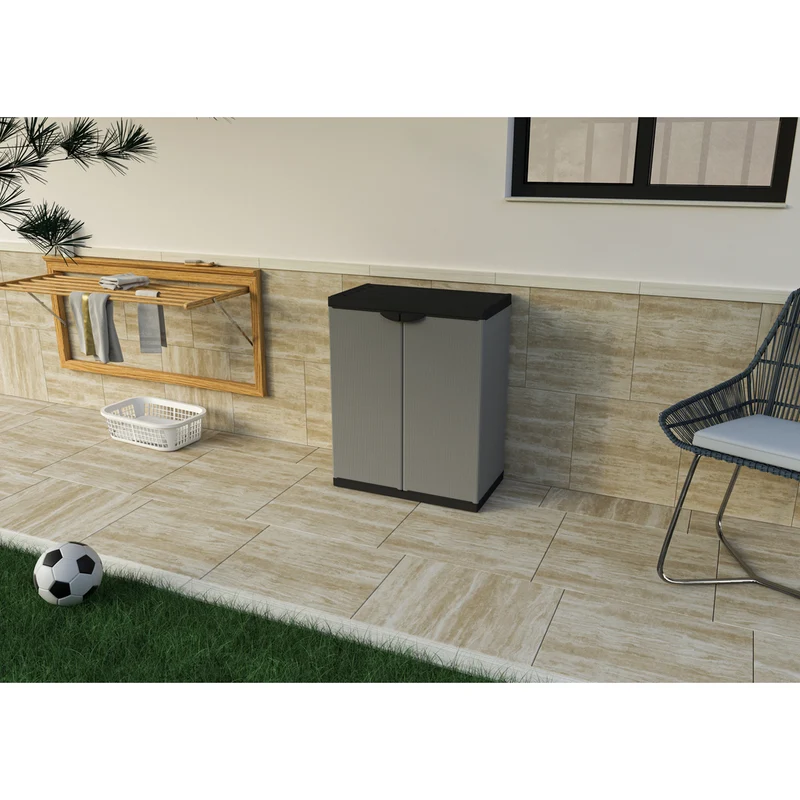 Set: 2 x ARMADIO BASSO - Kunststoffschrank mit 1 Einlegeboden