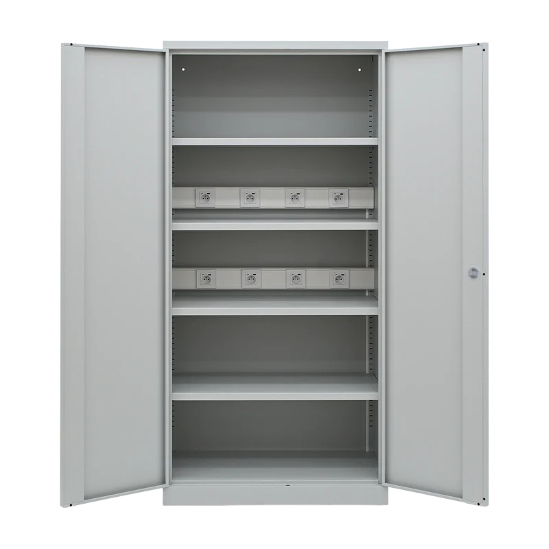 Stahl-Steckdosenschrank für Akkugeräte | 920 × 500 × 1960 mm | 4/8 Steckdosen