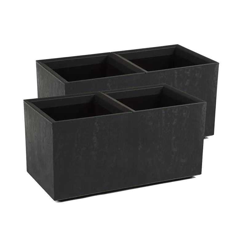 Set: 2 x XL Pflanzkasten "Karo" in verschiedenen Farben und Größen (Farbe/Größe wählbar)
