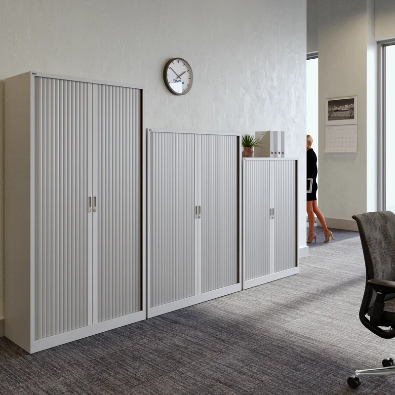 Stahl-Rollladenschrank (2,5 OH) – Korpus in Weißaluminium