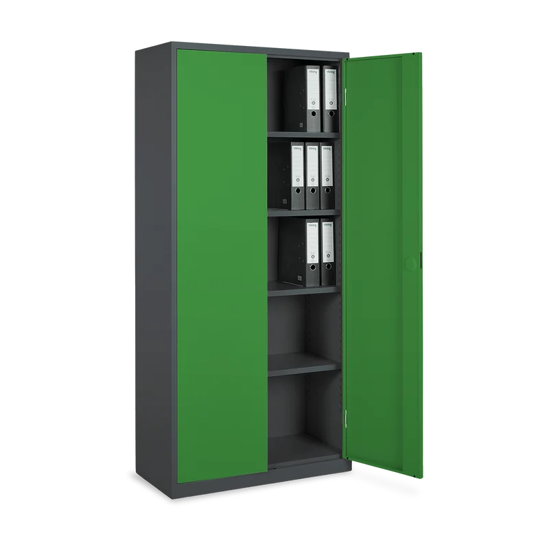 Aktenschrank aus Stahl – 800 x 380 (4,5 OH) – Korpus in Anthrazitgrau
