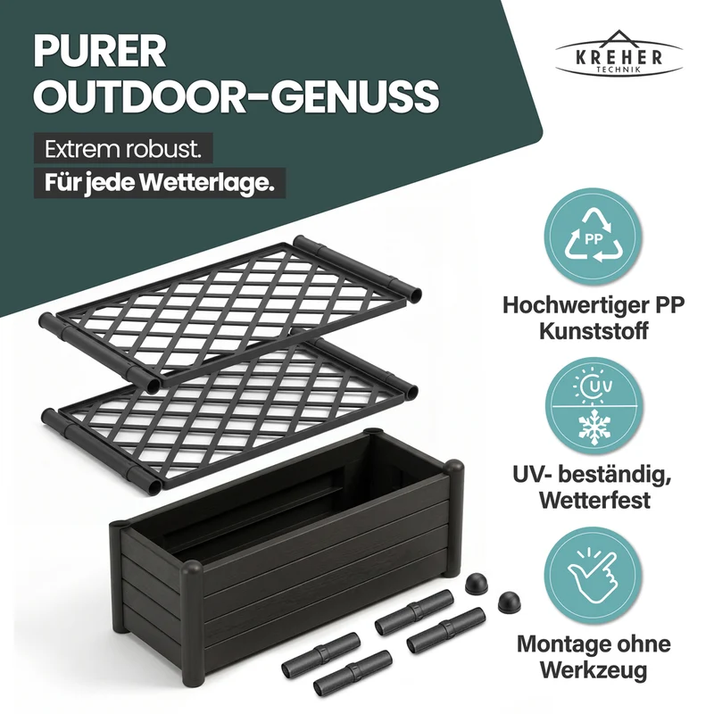 Set: 2 x HOLZ OPTIK XL SPALIER (breite Version) Farbe: Anthrazit