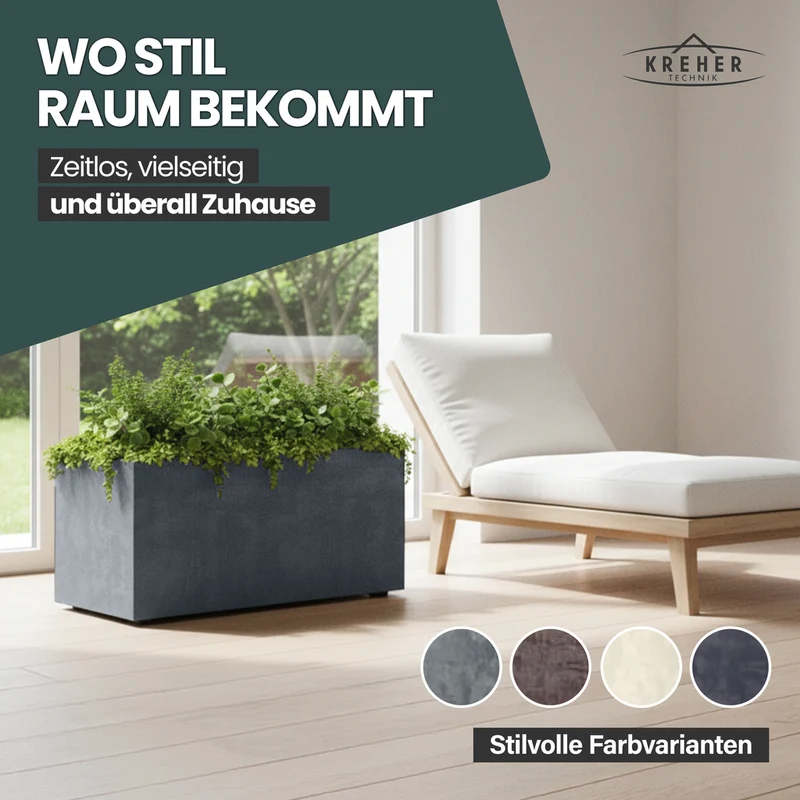 XL Pflanzkübel 'Millennium' 73 Liter, rechteckig in Grau
