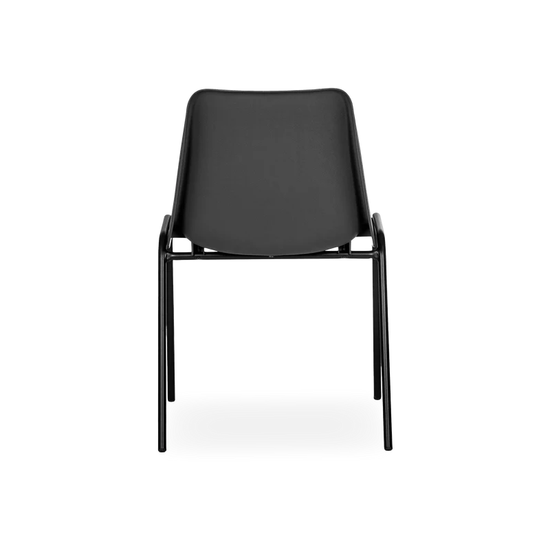 Stapelbarer Kunststoff Schalenstuhl "Basic" in Schwarz