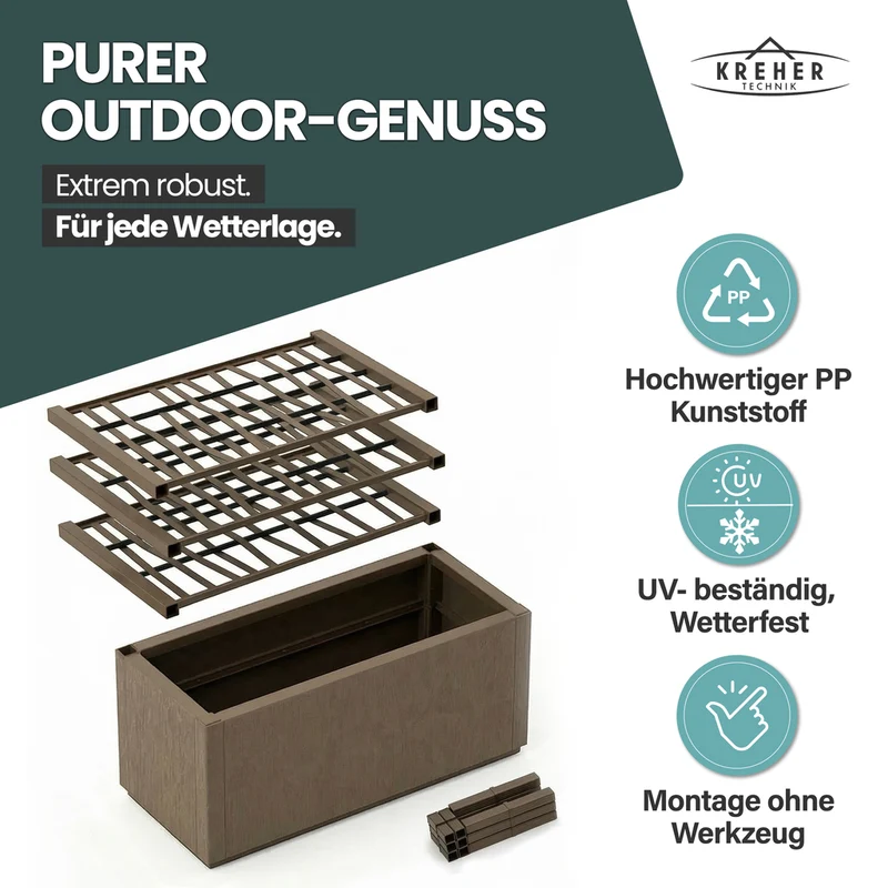 Set: 2 x XL SPALIER 'Ethica' - 80 x 36 x 140 cm - in Struktur Optik - breite Version - in Taupé