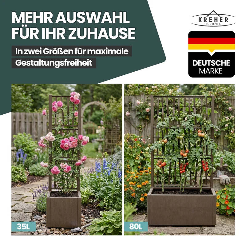 Set: 2 x XL SPALIER 'Ethica' - 80 x 36 x 140 cm - in Struktur Optik - breite Version - in Taupé