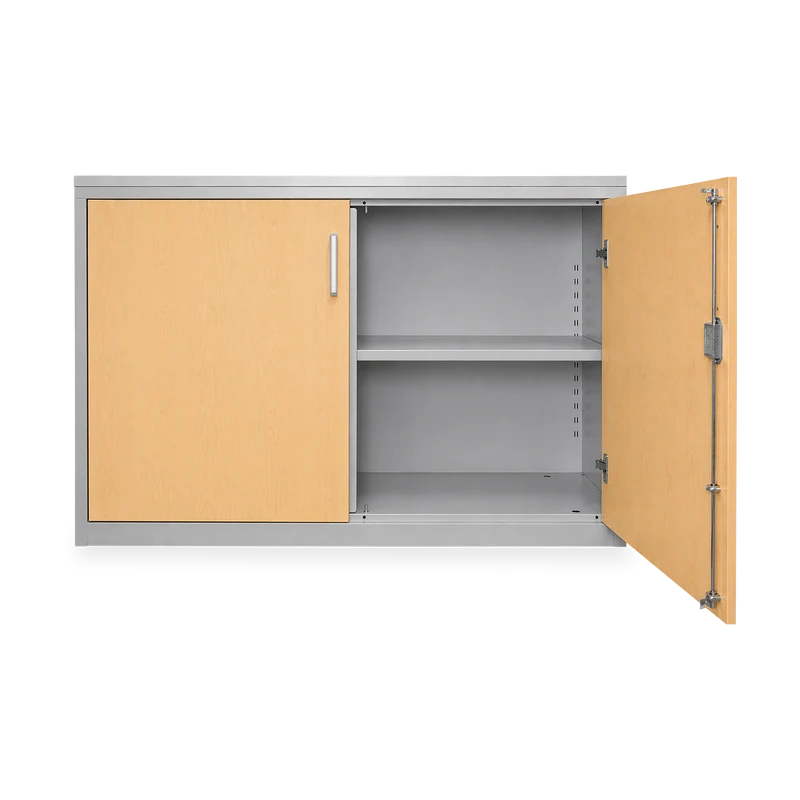 Aktenschrank Stahl & Holz – 2 OH (inkl. Abdeckplatte in Grau)