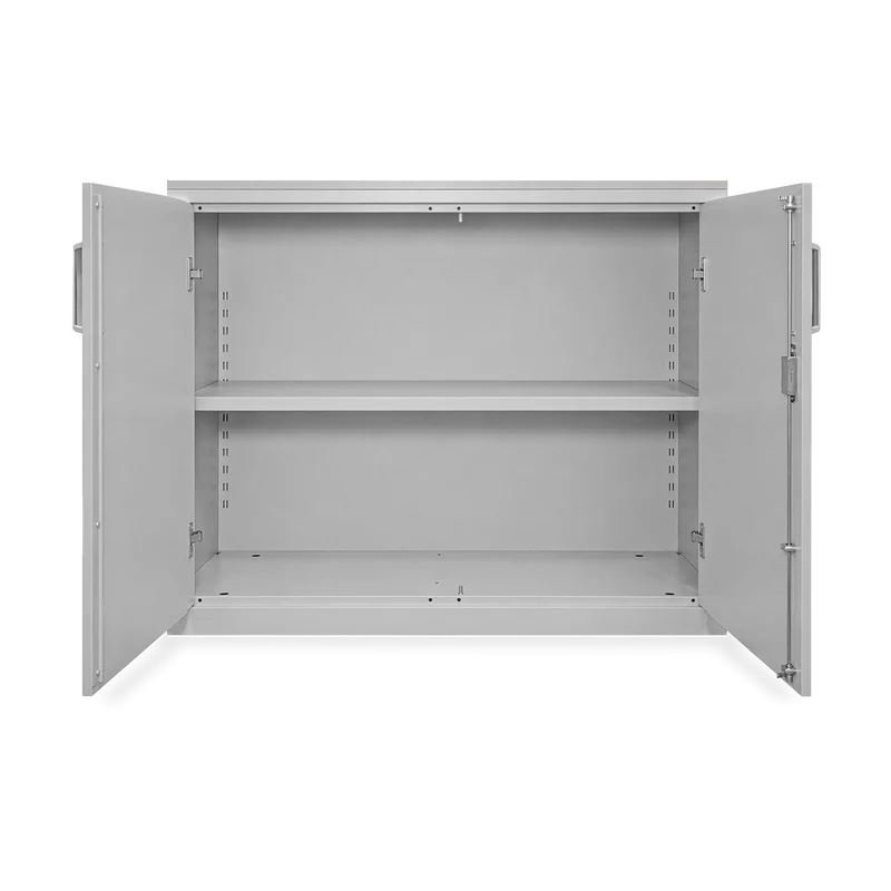 Aktenschrank Stahl & Holz – 2 OH (inkl. Abdeckplatte in Grau)