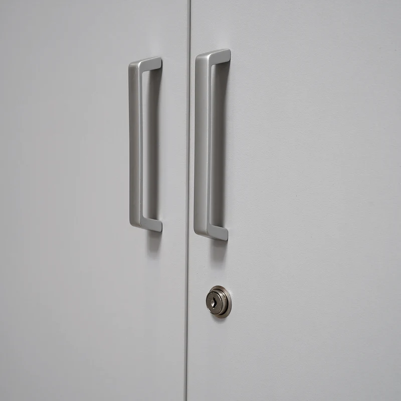Aktenschrank Stahl & Holz – 2 OH (inkl. Abdeckplatte in Grau)