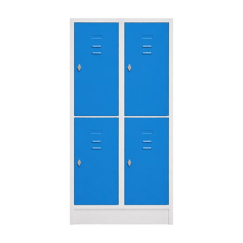 Schulspinde (2 je 2-Fächer & Schuhboden) 1600 mm höhe