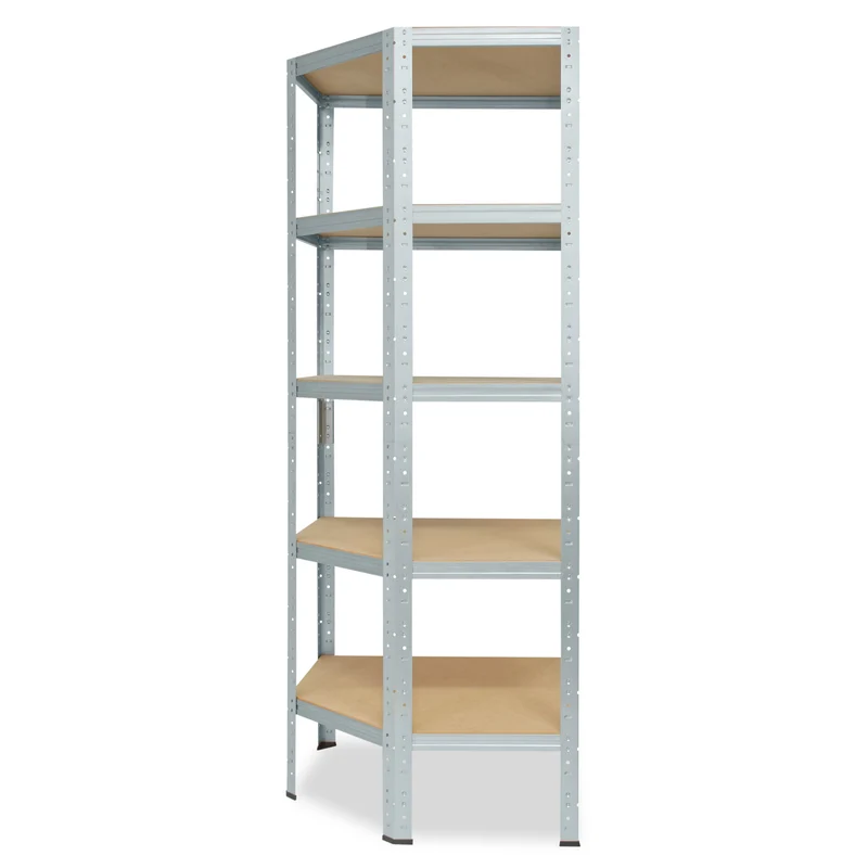 shelfplaza HOME Eckregal 180x90x60 cm verzinkt mit 5 Böden