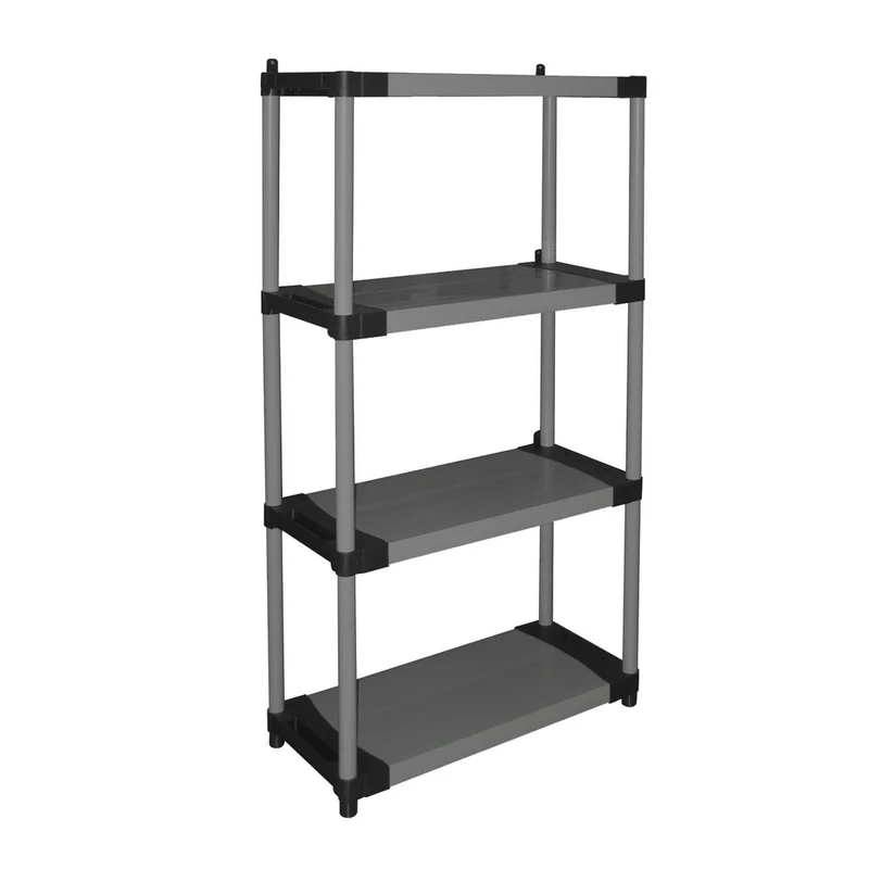 ARMADIO Schwerlastregal mit 4 Ebenen, 80 x 40 x 168 (schwarz/grau)