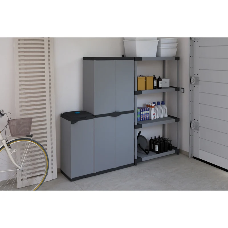 ARMADIO Schwerlastregal mit 4 Ebenen, 80 x 40 x 168 (schwarz/grau)