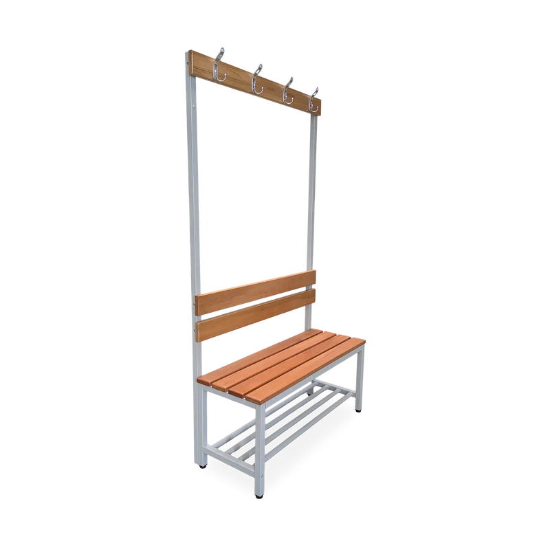 Garderobenbank einseitig – 1000 mm lang – aus Holz/Stahl