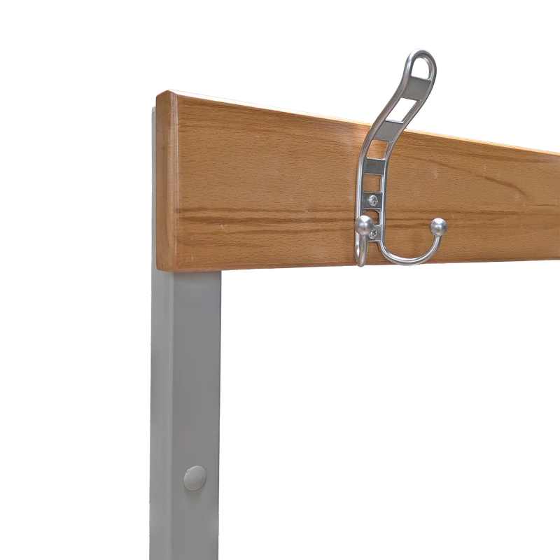 Garderobenbank einseitig – 1500 mm lang – aus Holz/Stahl