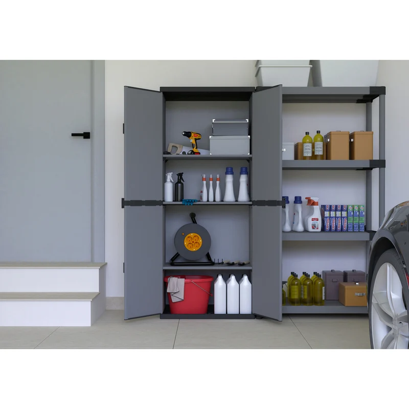 Kunststoffschrank 'Armadio' 68 x 38,5 x 165 cm - Universalschrank mit 3 Einlegeböden