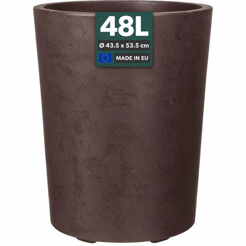 Runder XL Pflanzkübel "Millennium" 48 Liter in Braun