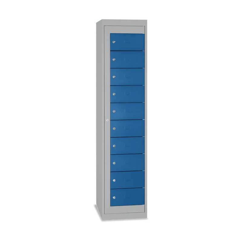 Verteilerschrank – 10 Fächer & 1-Abteil | Korpus Lichtgrau