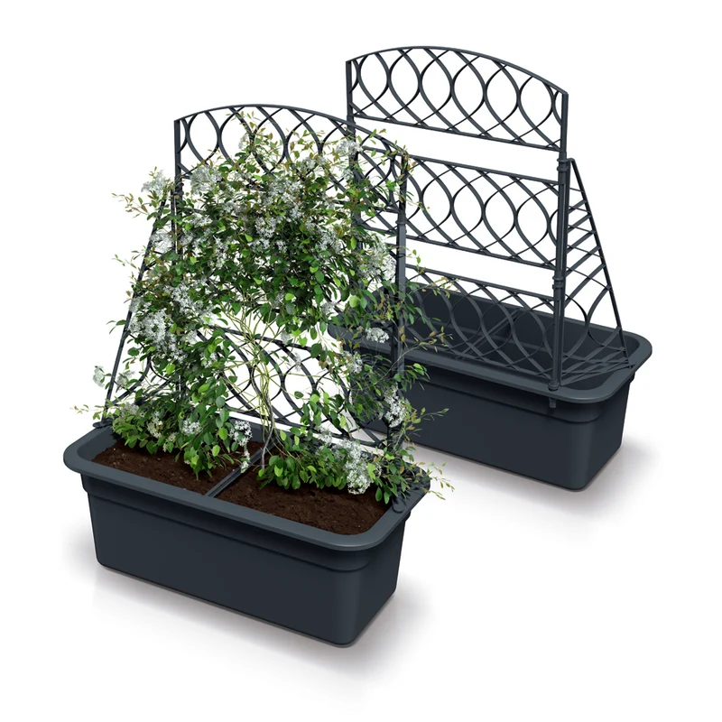 Kompaktes Spalier 'Bloomie' in Anthrazit (Set wählbar)