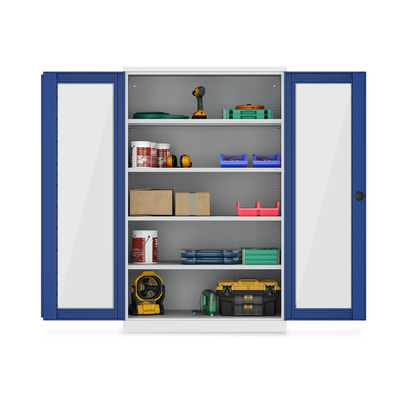 Schwerlastschrank (150 kg) mit Sichtfenster (1200 x 665 x 1945 mm)