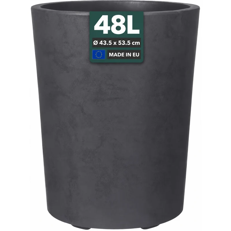 Runder XL Pflanzkübel "Millennium" 48 Liter in Anthrazit