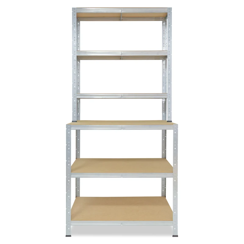 shelfplaza HOME Werkbank Regal 190x100x60 cm mit 6 Böden verzinkt