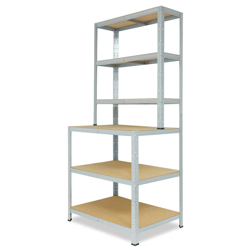 shelfplaza HOME Werkbank Regal 190x100x60 cm mit 6 Böden verzinkt