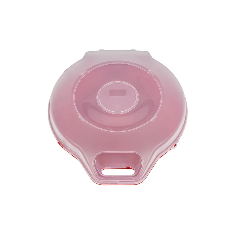 Kranzbox rund mit Deckel (Transparent/Rot)
