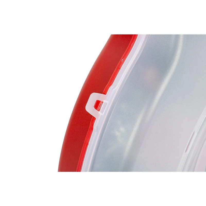 Kranzbox rund mit Deckel (Transparent/Rot)